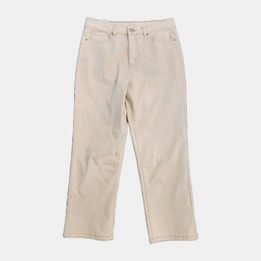 NWT Grace And Lace Mel's Fav Off-White Beige Jeans Size 10 Not Distressed